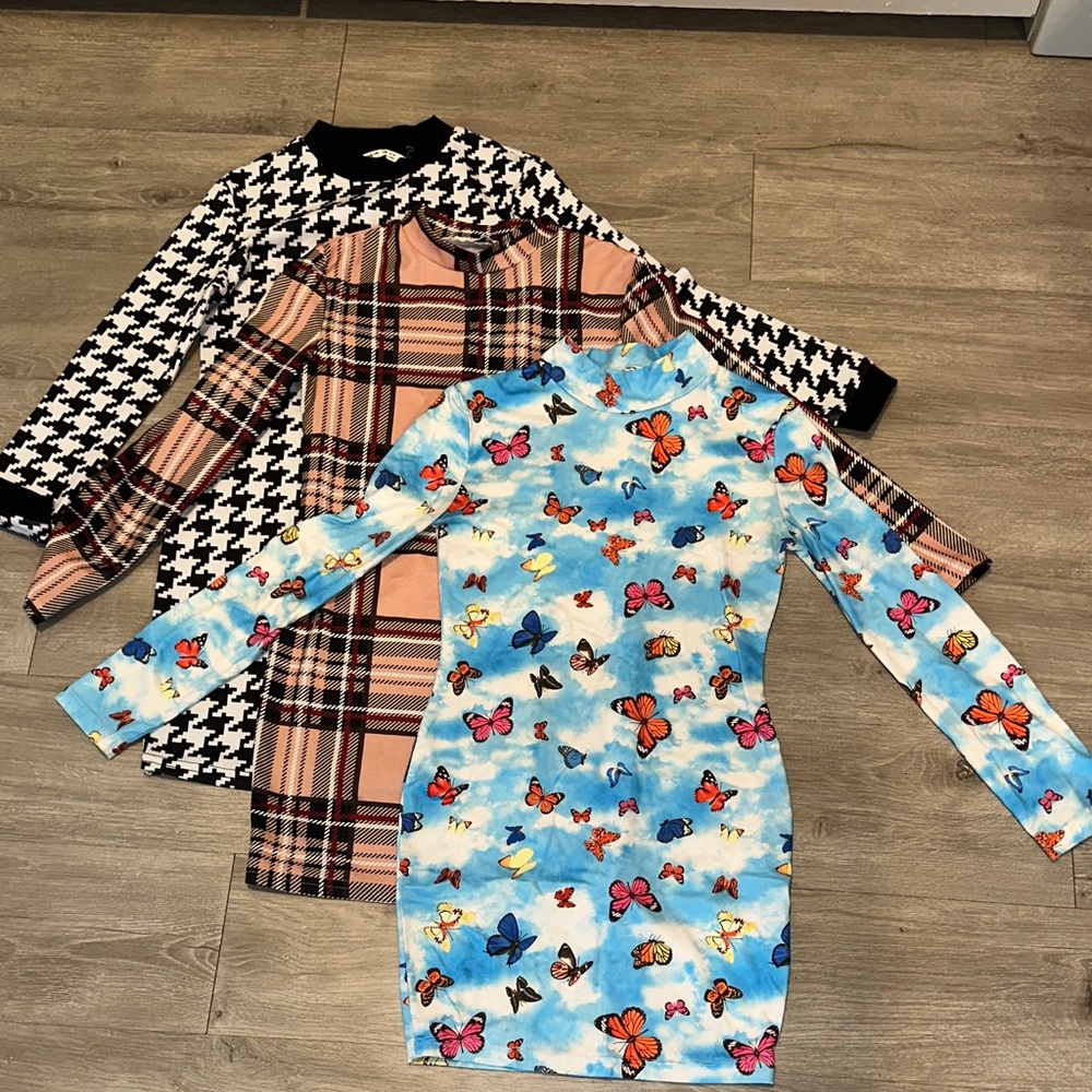 Colorful Long Sleeve Dresses Set 10Y